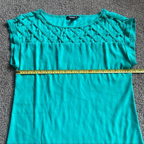 WOMENS EXPRESS GREEN SCOOP NECK TOP BLOUSE SIZE SP - Picture 4 of 9